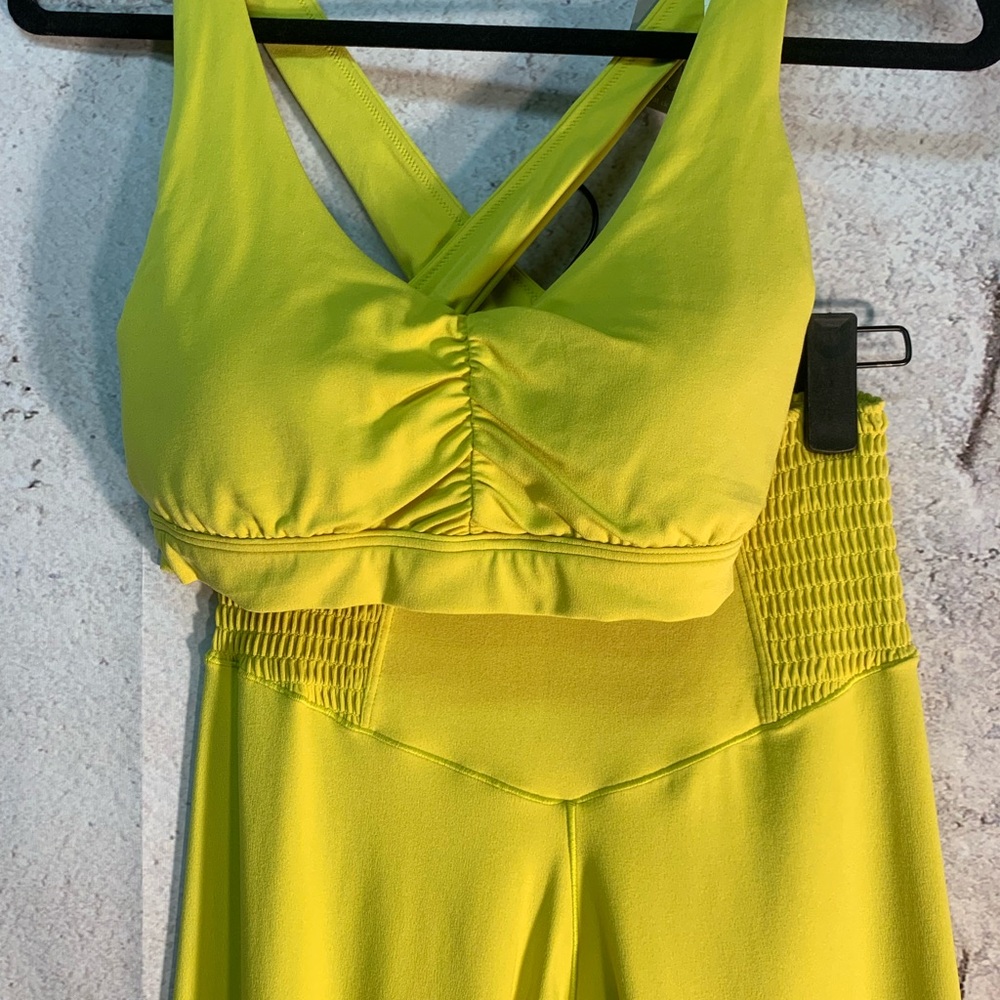 Off line by aerie chartreuse bralette and leggings
